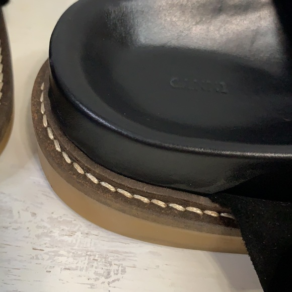 T1 Ganni Recycled Rubber Soles Suede top Knot Sandals - Picture 15 of 15